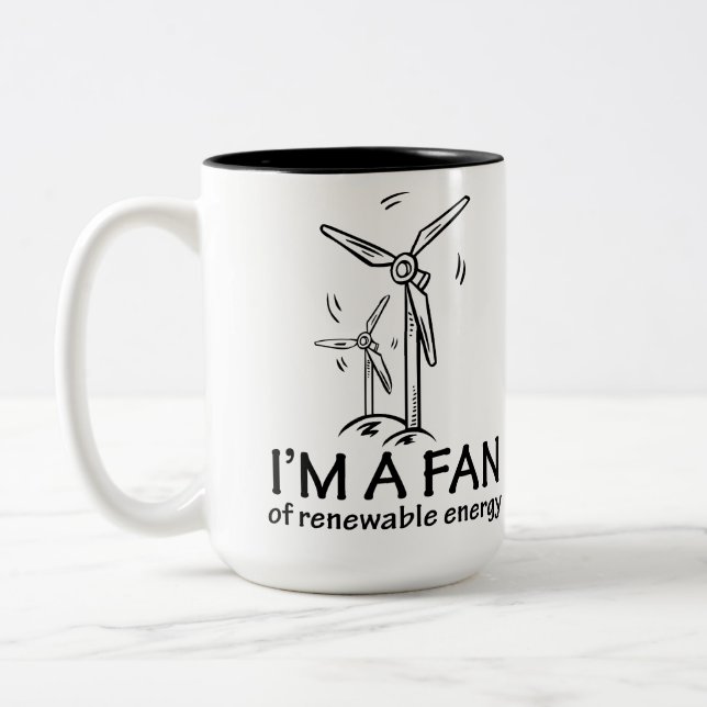 Tasse 2 Couleurs Je suis un fan d'énergie renouvelable (Gauche)