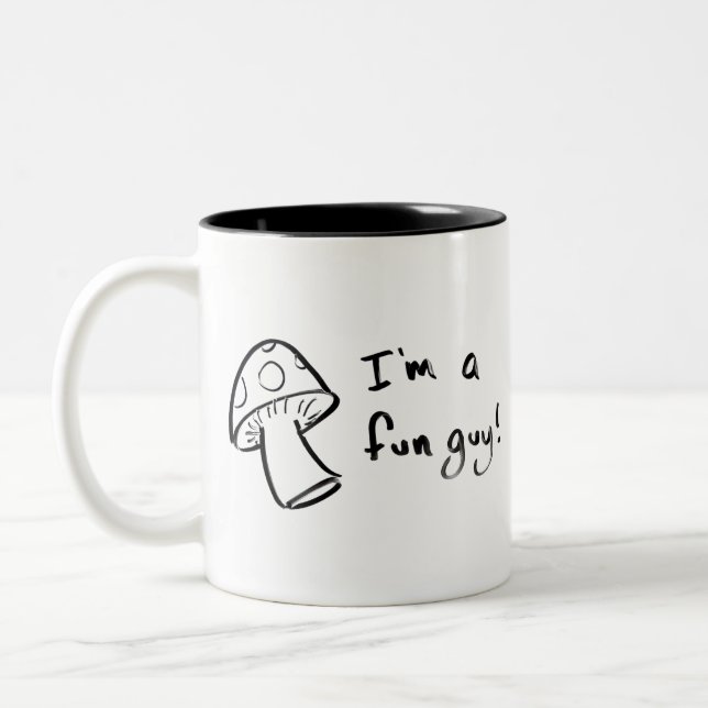 Tasse 2 Couleurs Je suis un gars amusant| Je suis un champignon| Co (Gauche)