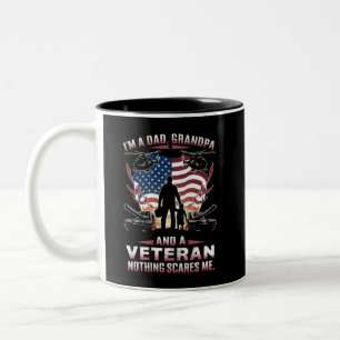 Tasse 2 Couleurs Je suis un papa grand-père et vétéran Fête des pèr