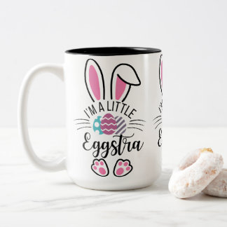 Tasse 2 Couleurs Je suis un peu Eggstra Funny Lapin de Pâques Oreil