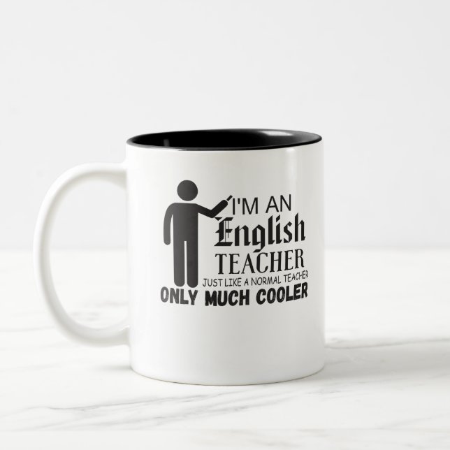 Tasse 2 Couleurs Je suis une enseignante d'anglais comme une enseig (Gauche)