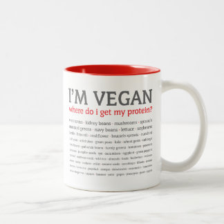 Tasse 2 Couleurs Je suis végétalien : D'où obtiens-je ma protéine ?