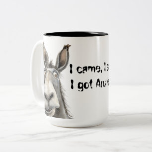 Tasse 2 Couleurs Je suis venu, j'ai vu, j'ai eu de l'anxiété
