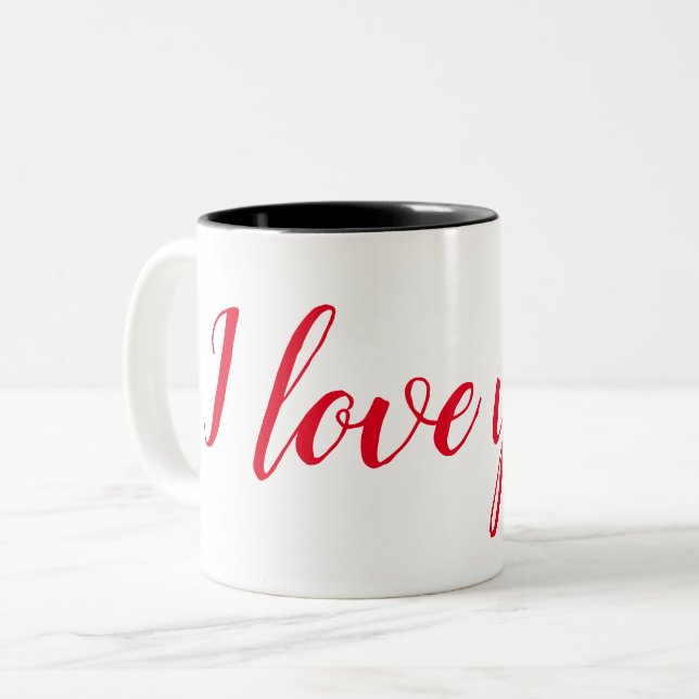 Tasse 2 Couleurs Je t'aime ! (Devant gauche)