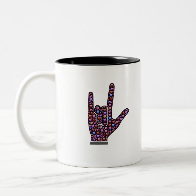 Tasse 2 Couleurs Je t'aime ASL (Gauche)