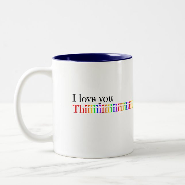 Tasse 2 Couleurs Je t'aime ce beaucoup (Gauche)