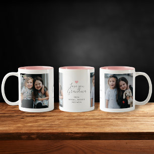 Tasse 2 Couleurs "Je t'aime Grand-mère" moderne 2-Photo