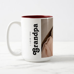 Tasse 2 Couleurs Je t'aime Grand-père Photo de bébé