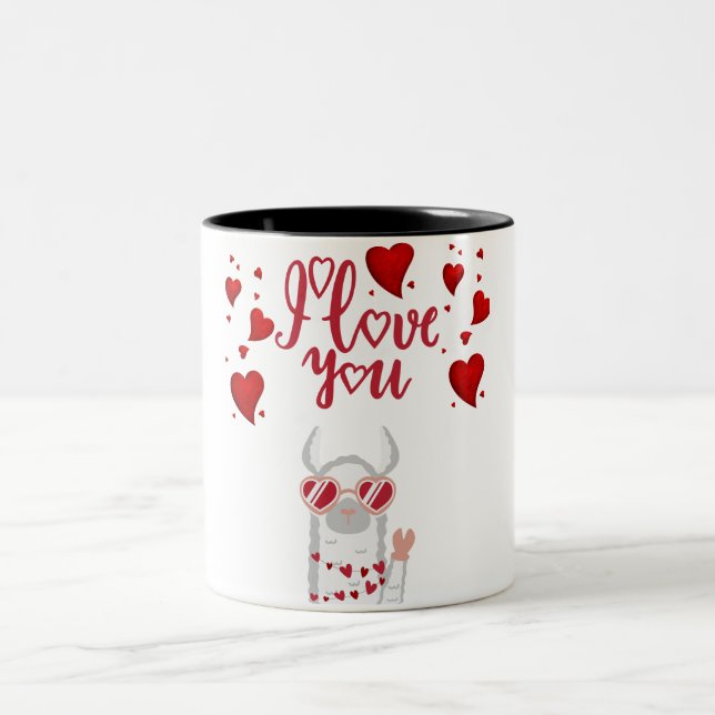 TASSE 2 COULEURS JE T'AIME LAMA (Centre)