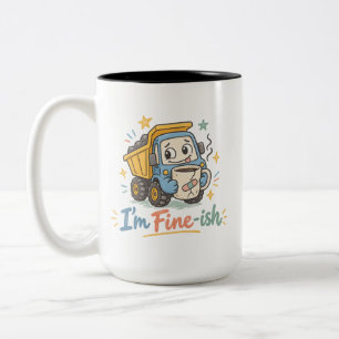 Tasse 2 Couleurs « Je vais bien-ish » Drôle de camion-poubelle buva