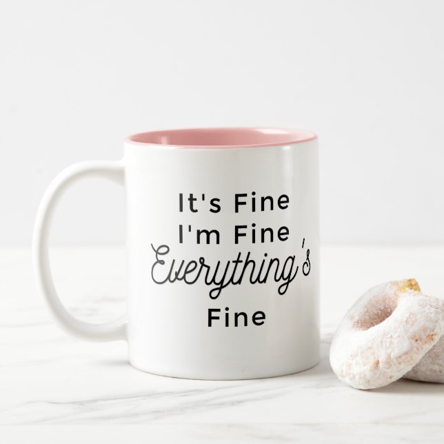 Tasse 2 Couleurs Je vais bien tout va bien (Avec donut)