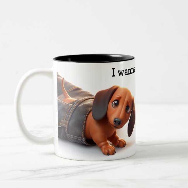 Tasse 2 Couleurs Je Veux Faire Paître Ce Chien (Gauche)