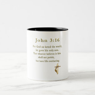 Tasse 2 Couleurs Jean 3:16 cadeaux chrétiens