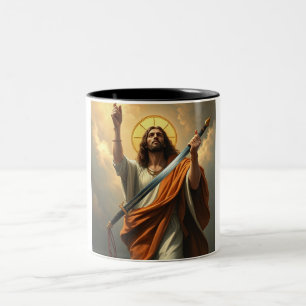 Tasse 2 Couleurs Jésus Christ est la Coupe du Café King 2-tons