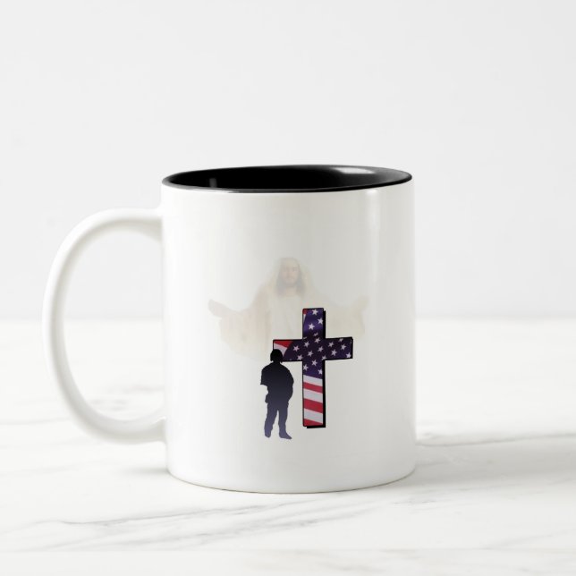 Tasse 2 Couleurs Jésus-Christ et version de soldat américain la (Gauche)