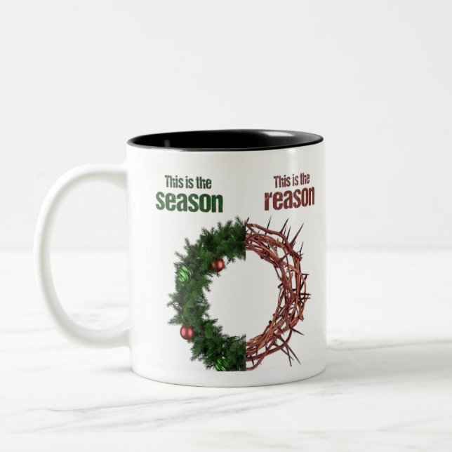 Tasse 2 Couleurs Jésus est la raison de la saison (Gauche)