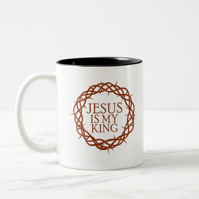 Tasse 2 Couleurs Jésus est mon roi (Gauche)