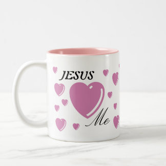 Tasse 2 Couleurs JÉSUS m'aime - rose