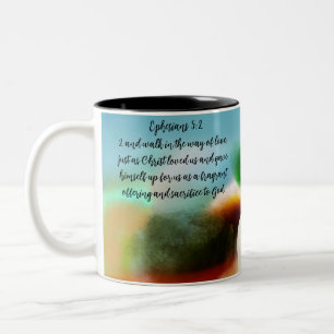 Tasse 2 Couleurs jésus marche en