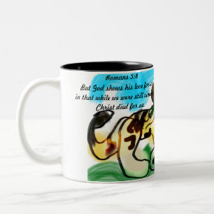 Tasse 2 Couleurs jésus nous aime