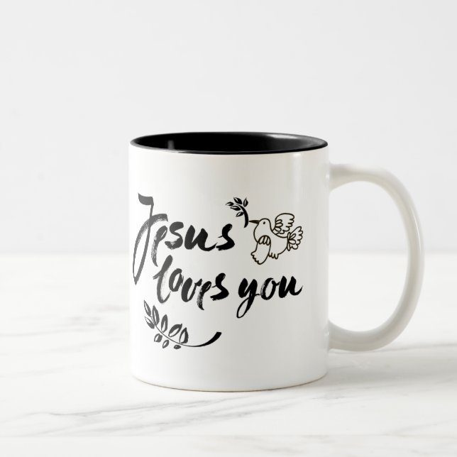 Tasse 2 Couleurs Jésus vous aime (Droit)