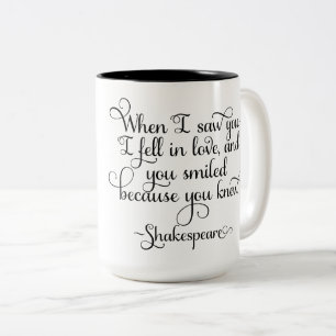 Tasse 2 Couleurs J'étais amoureux et vous avez souri - Shakespeare