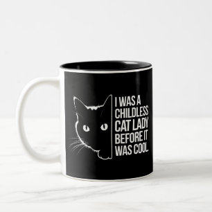 Tasse 2 Couleurs J'étais une dame féline sans enfants avant que cel