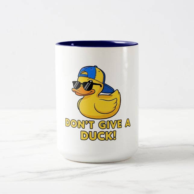 Tasse 2 Couleurs Jeu de mots 'Don't Give a Duck' (Centre)