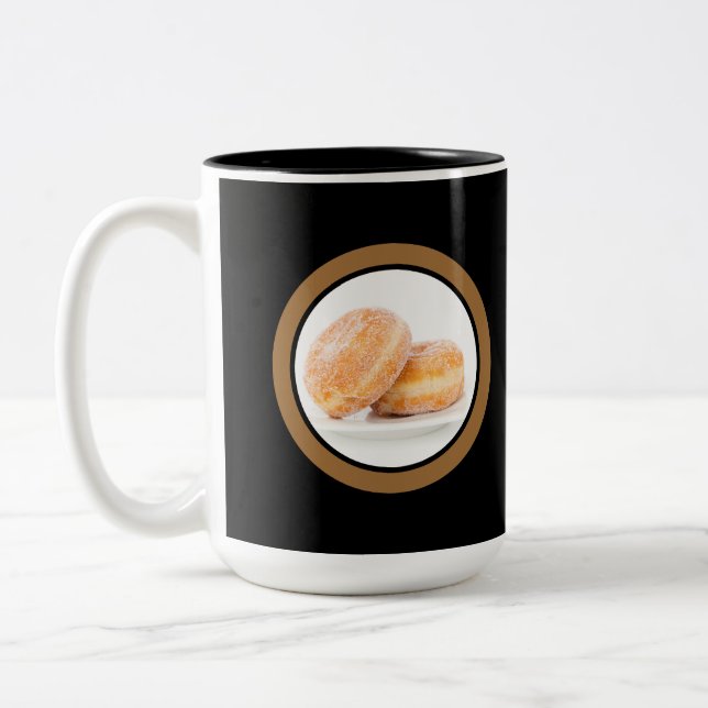 Tasse 2 Couleurs Jeudi gras polonais Joyeux Jour Paczki (Gauche)