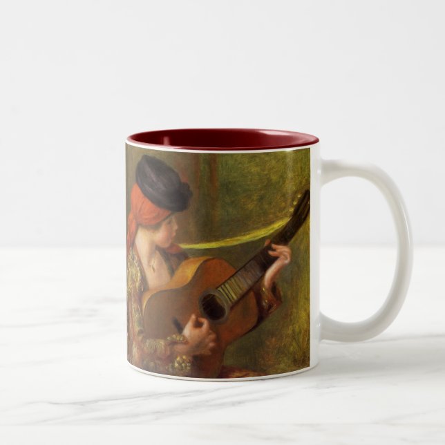 Tasse 2 Couleurs Jeune Espagnole avec guitare par Pierre Renoir (Droit)