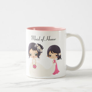 Tasse 2 Couleurs Jeune mariée et domestique d'honneur