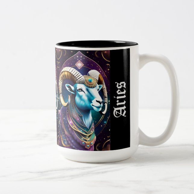 Tasse 2 Couleurs Jewel Galaxy Zodiac Aries (Droit)