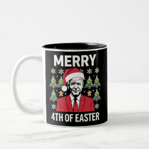 Tasse 2 Couleurs Joe Biden Noël Père Noël Chapeau Joyeux 4e Pâques