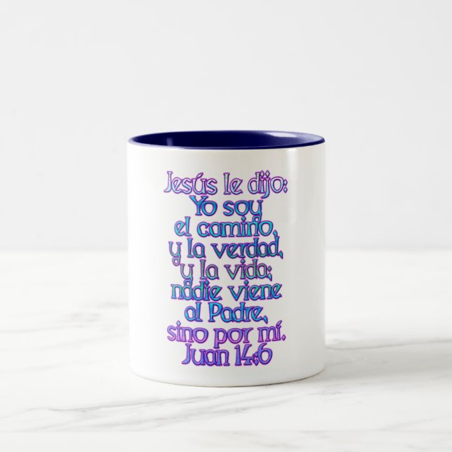 Tasse 2 Couleurs John 14:6 Espagnol (Centre)