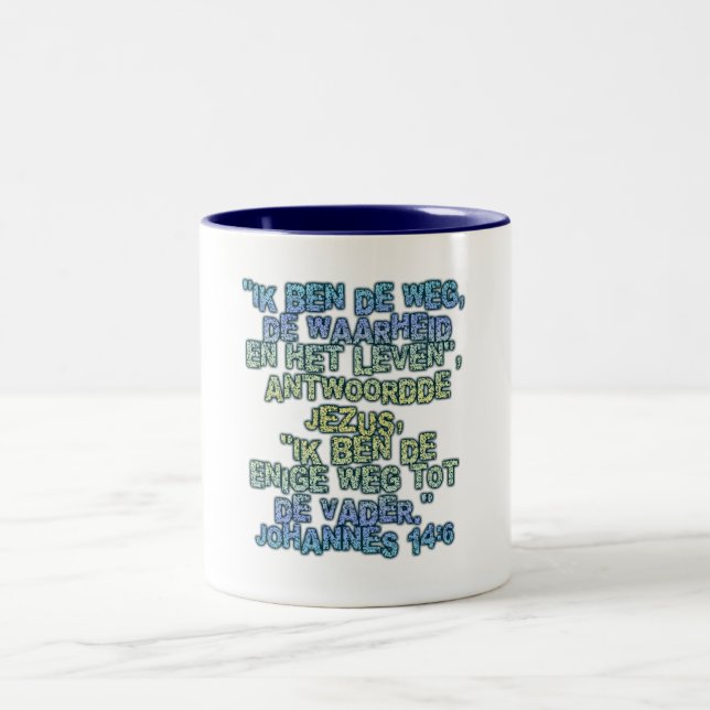 Tasse 2 Couleurs John 14:6 Néerlandais (Centre)
