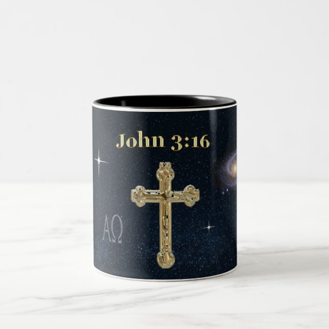 Tasse 2 Couleurs John 3:16 (Centre)