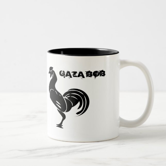 Tasse 2 Couleurs johnny_automatic_rooster_silhouette, GAZA BOB (Droit)