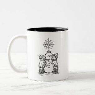 Tasse 2 Couleurs Joie du bonhomme de neige