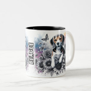 Tasse 2 Couleurs Joli Beagle enrobé de chien