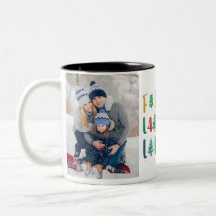 Tasse 2 Couleurs Joli cadeau de Noël Arbres Photo personnalisée