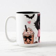 Joli Chat Noir Coquette Halloween avec des Rubans