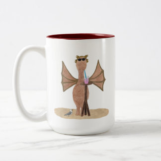 Tasse 2 Couleurs Joli dragon sur la plage