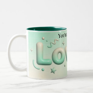 Tasse 2 Couleurs Joli esthétique de script moderne Nom personnalisé