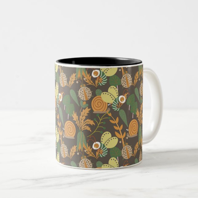 Tasse 2 Couleurs Joli motif floral (Devant droit)