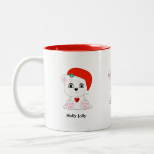 Tasse 2 Couleurs Joli ours polaire de Noël de dessin animé