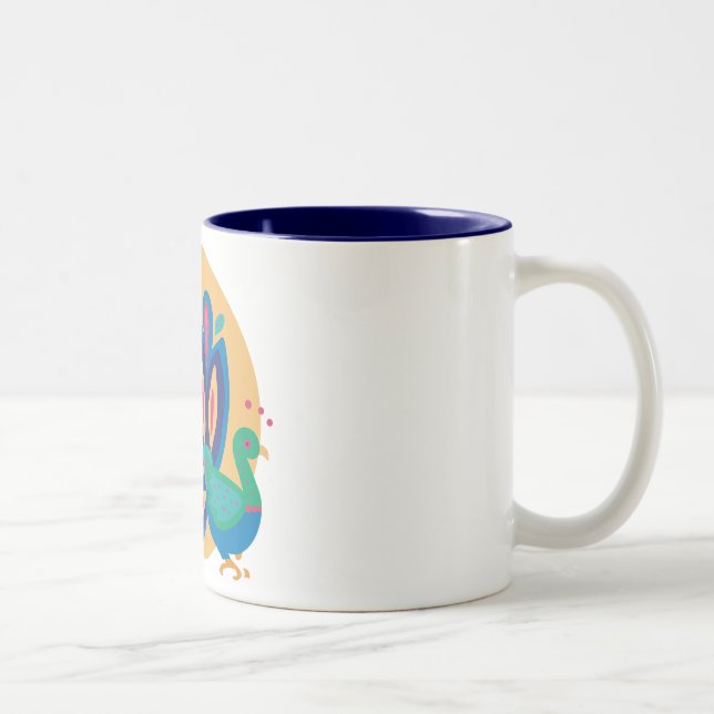 Tasse 2 Couleurs Joli Peacock One (Droit)
