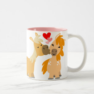 Tasse 2 Couleurs Joli poney caricaturale en Amour