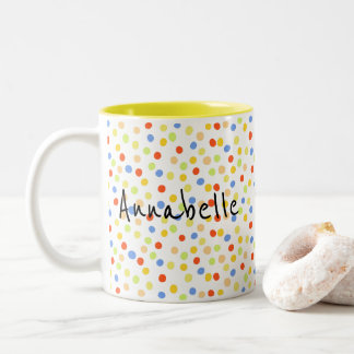 Tasse 2 Couleurs Joli script moderne Polka point