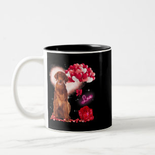 Tasse 2 Couleurs Joli Setter irlandais Balloon Heart Valentines Day