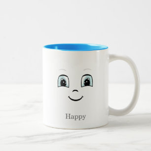 Tasse 2 Couleurs Joli visage sur blanc